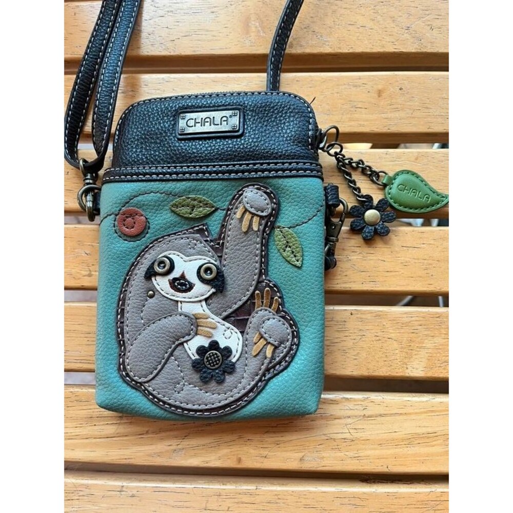 Chala Sloth appliqué crossbody purse wallet